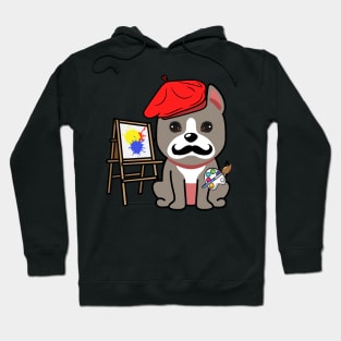 Cute Grey dog is a painter Hoodie